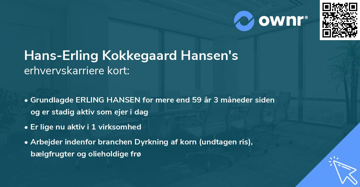 Hans-Erling Kokkegaard Hansen's erhvervskarriere kort