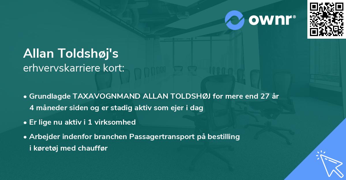 Allan Toldshøj's erhvervskarriere kort