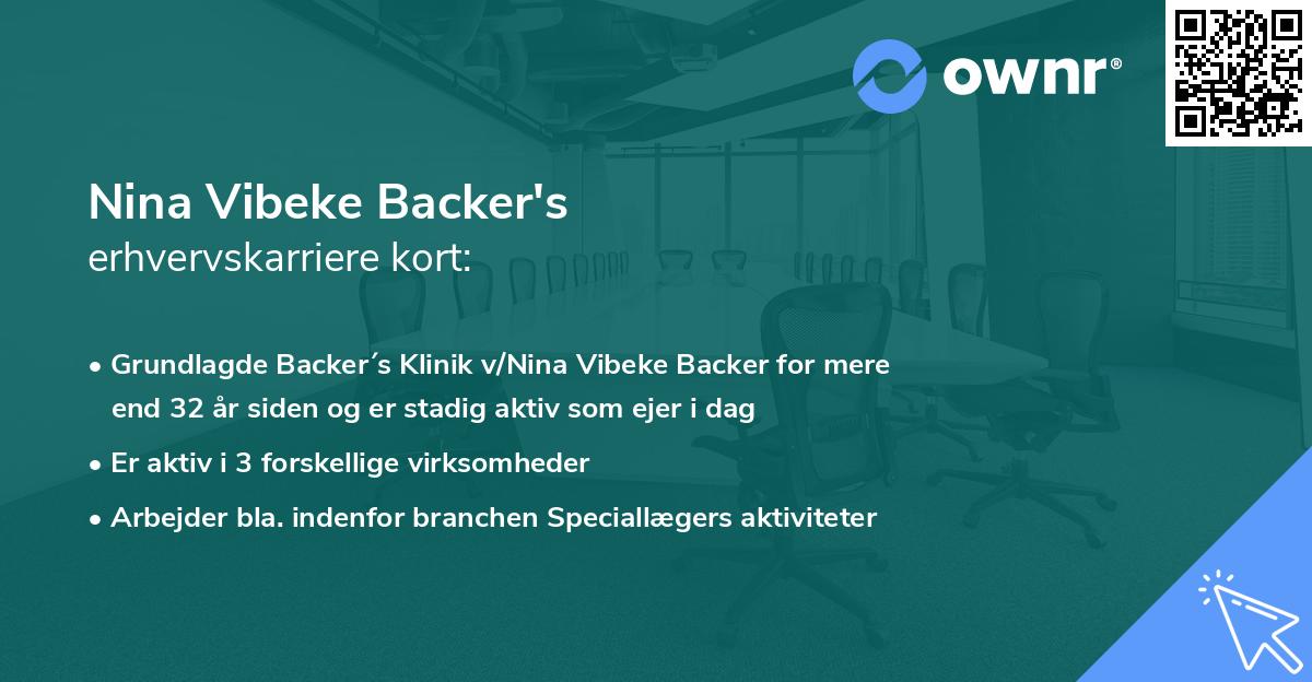 Nina Vibeke Backer's erhvervskarriere kort