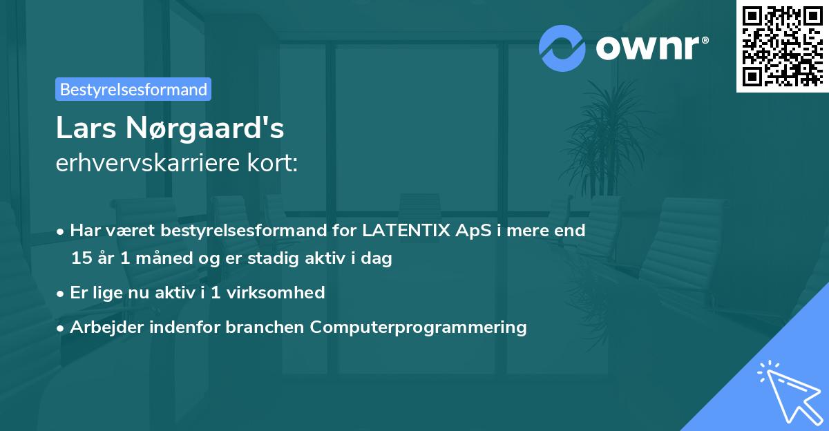Lars Nørgaard's erhvervskarriere kort