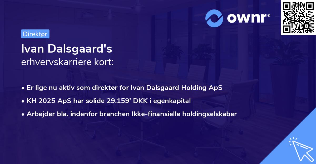 Ivan Dalsgaard's erhvervskarriere kort