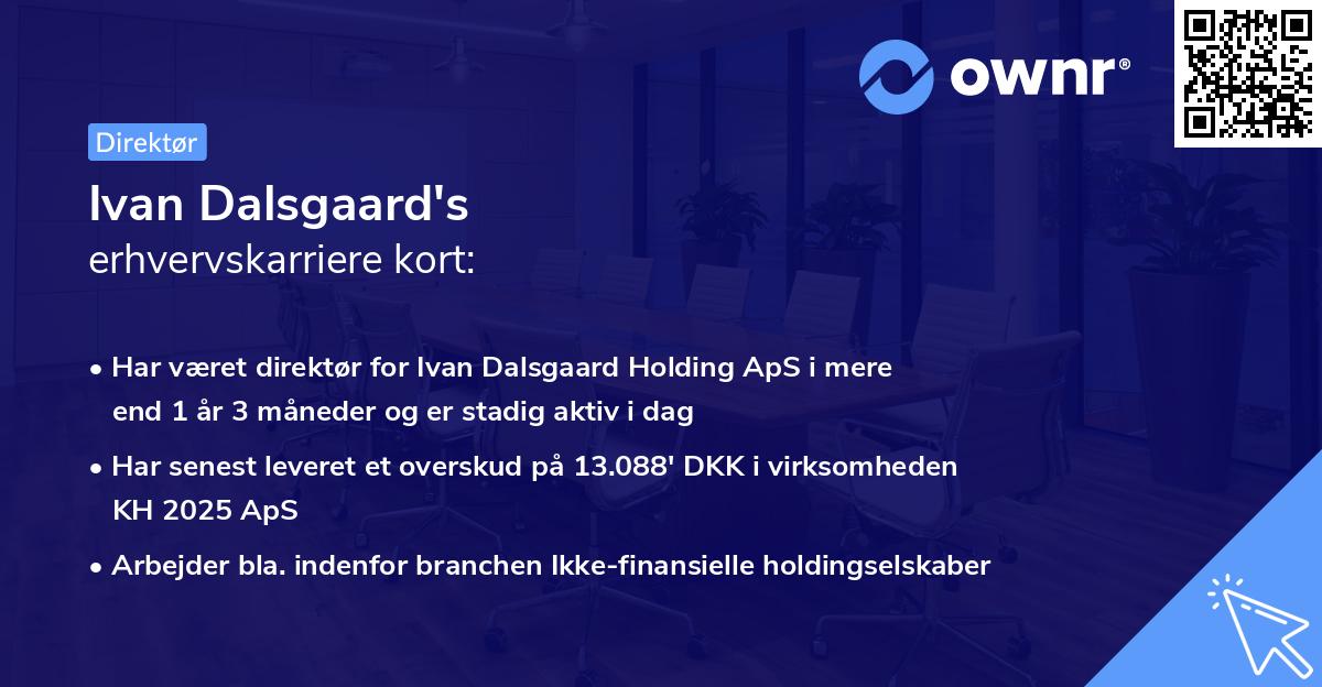 Ivan Dalsgaard's erhvervskarriere kort