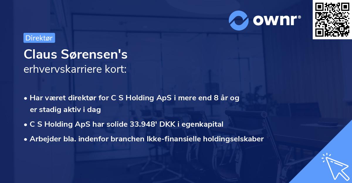 Claus Sørensen's erhvervskarriere kort
