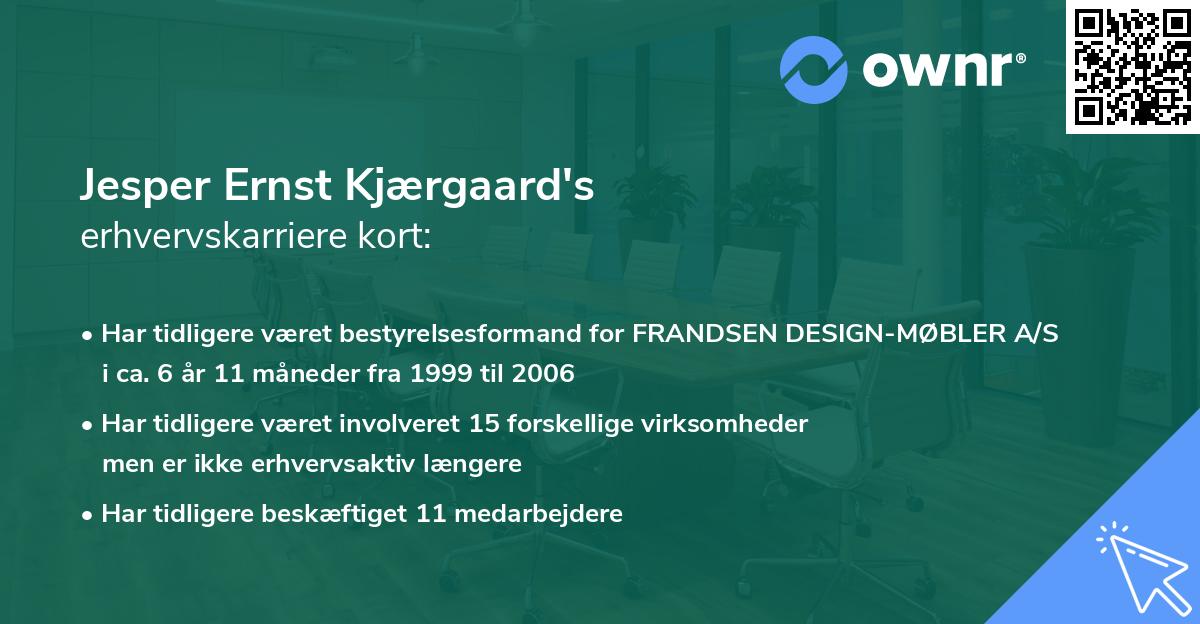 Jesper Ernst Kjærgaard's erhvervskarriere kort