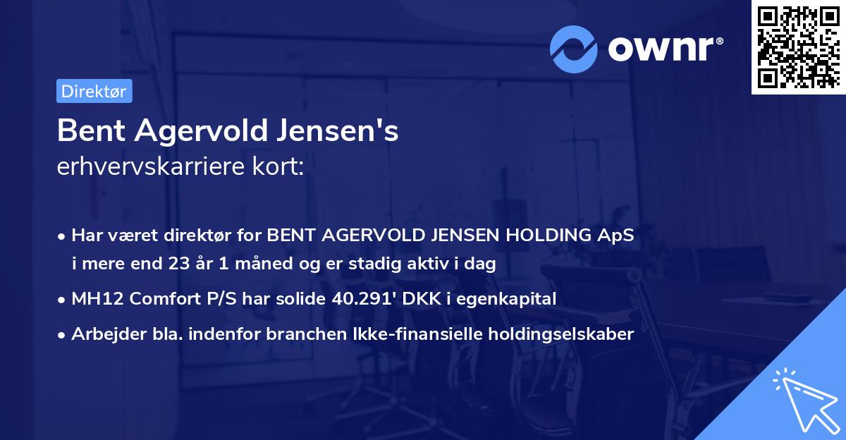 Bent Agervold Jensen's erhvervskarriere kort