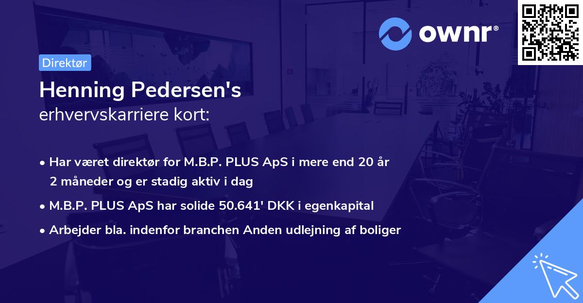 Henning Pedersen's erhvervskarriere kort