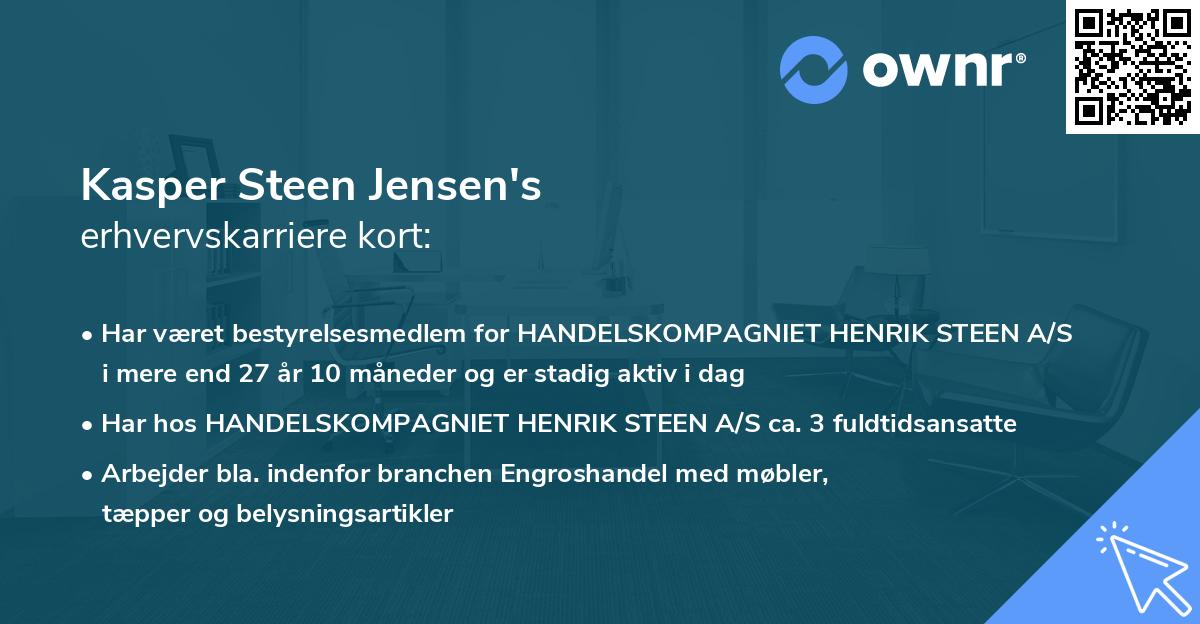 Kasper Steen Jensen's erhvervskarriere kort