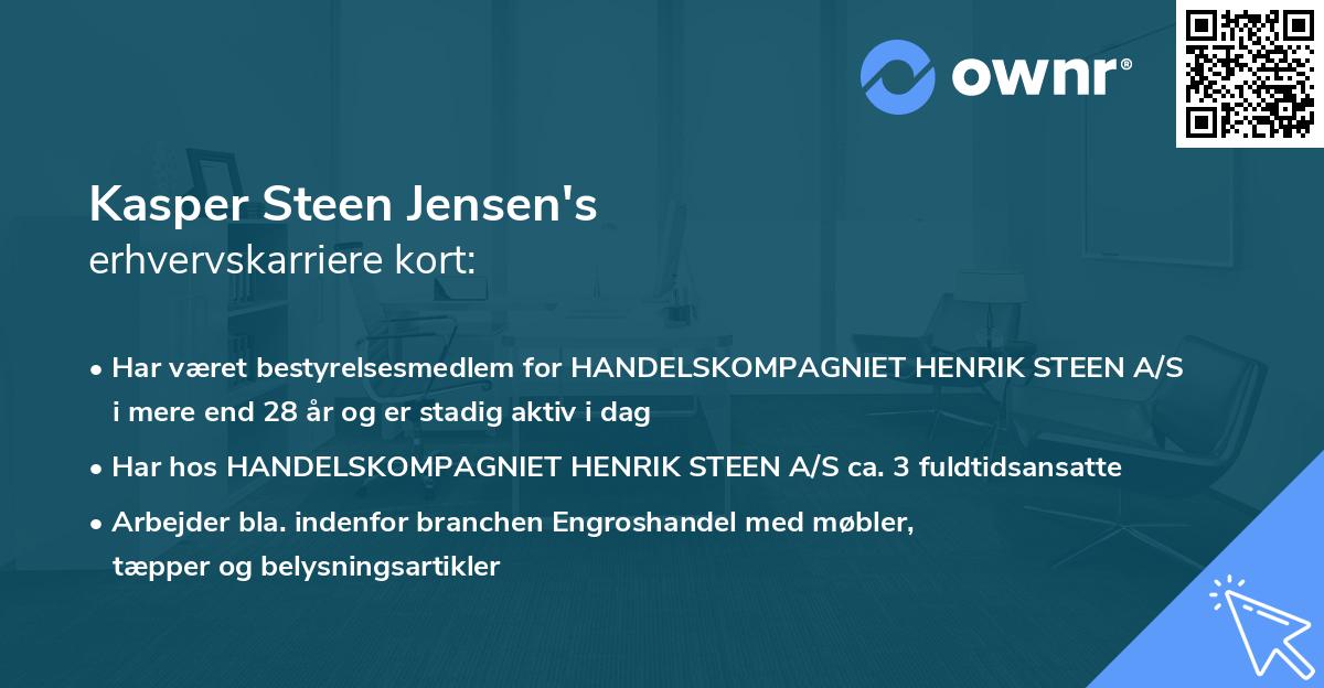 Kasper Steen Jensen's erhvervskarriere kort