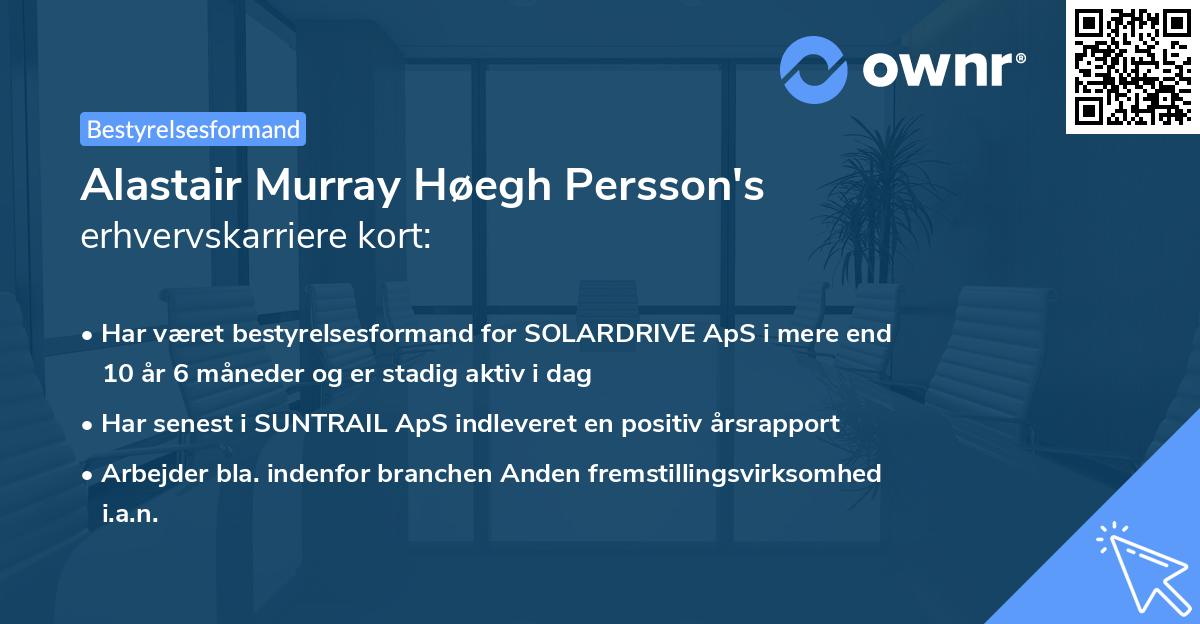 Alastair Murray Høegh Persson's erhvervskarriere kort