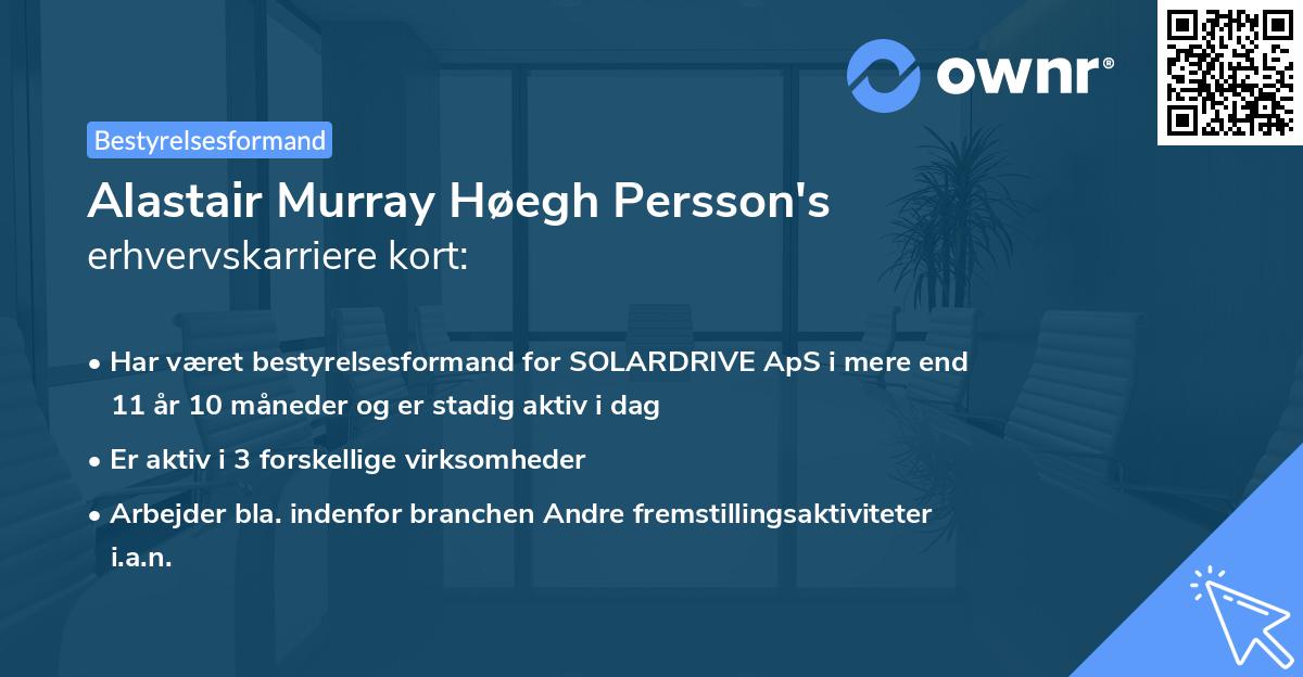 Alastair Murray Høegh Persson's erhvervskarriere kort