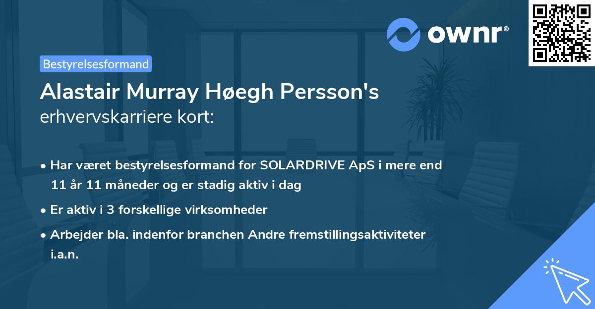 Alastair Murray Høegh Persson's erhvervskarriere kort