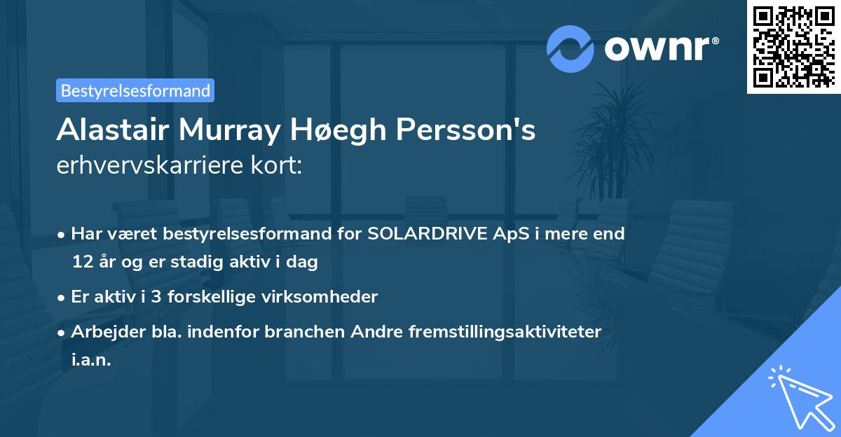 Alastair Murray Høegh Persson's erhvervskarriere kort