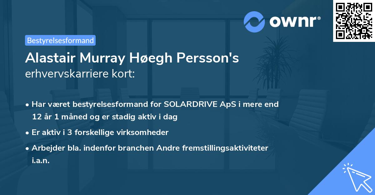 Alastair Murray Høegh Persson's erhvervskarriere kort