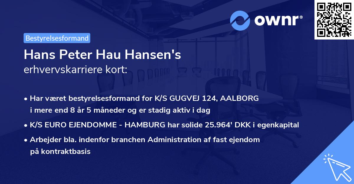 Hans Peter Hau Hansen's erhvervskarriere kort