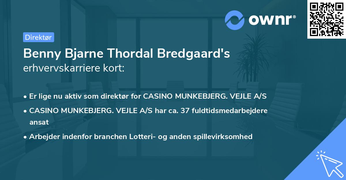 Benny Bjarne Thordal Bredgaard's erhvervskarriere kort