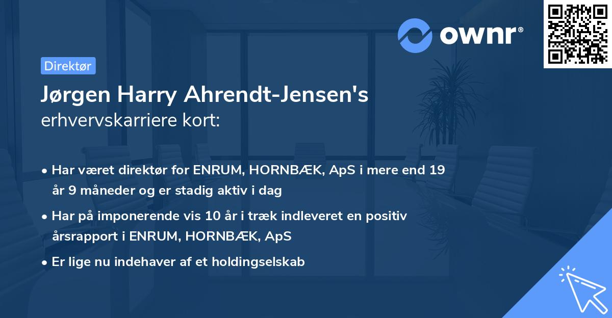 Jørgen Harry Ahrendt-Jensen's erhvervskarriere kort