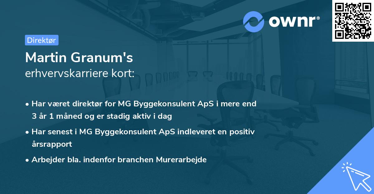 Martin Granum's erhvervskarriere kort