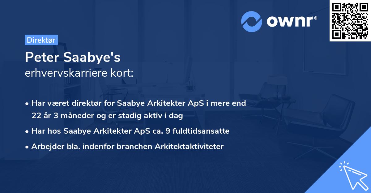 Peter Saabye's erhvervskarriere kort