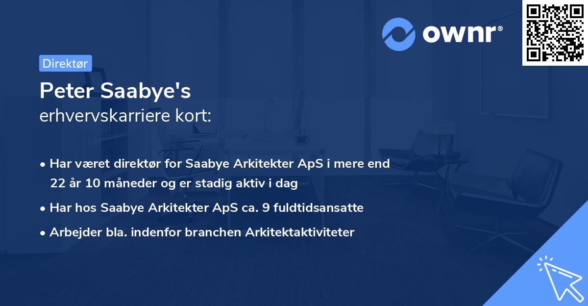 Peter Saabye's erhvervskarriere kort
