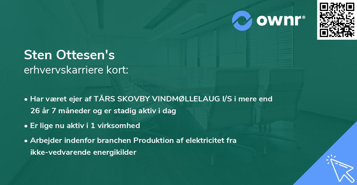 Sten Ottesen's erhvervskarriere kort