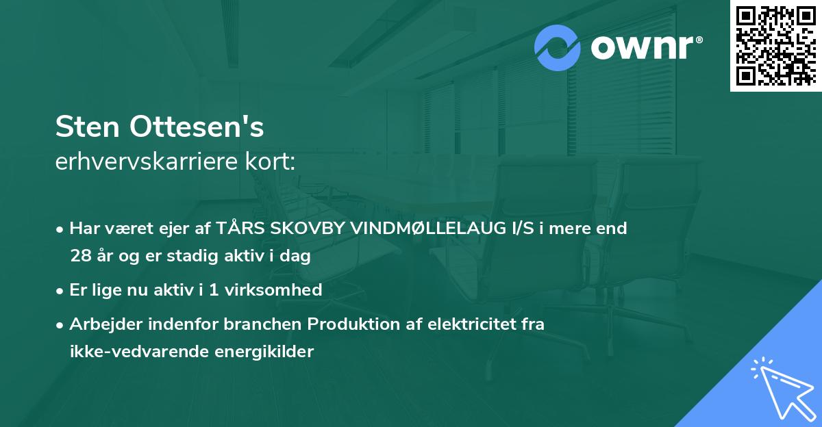 Sten Ottesen's erhvervskarriere kort