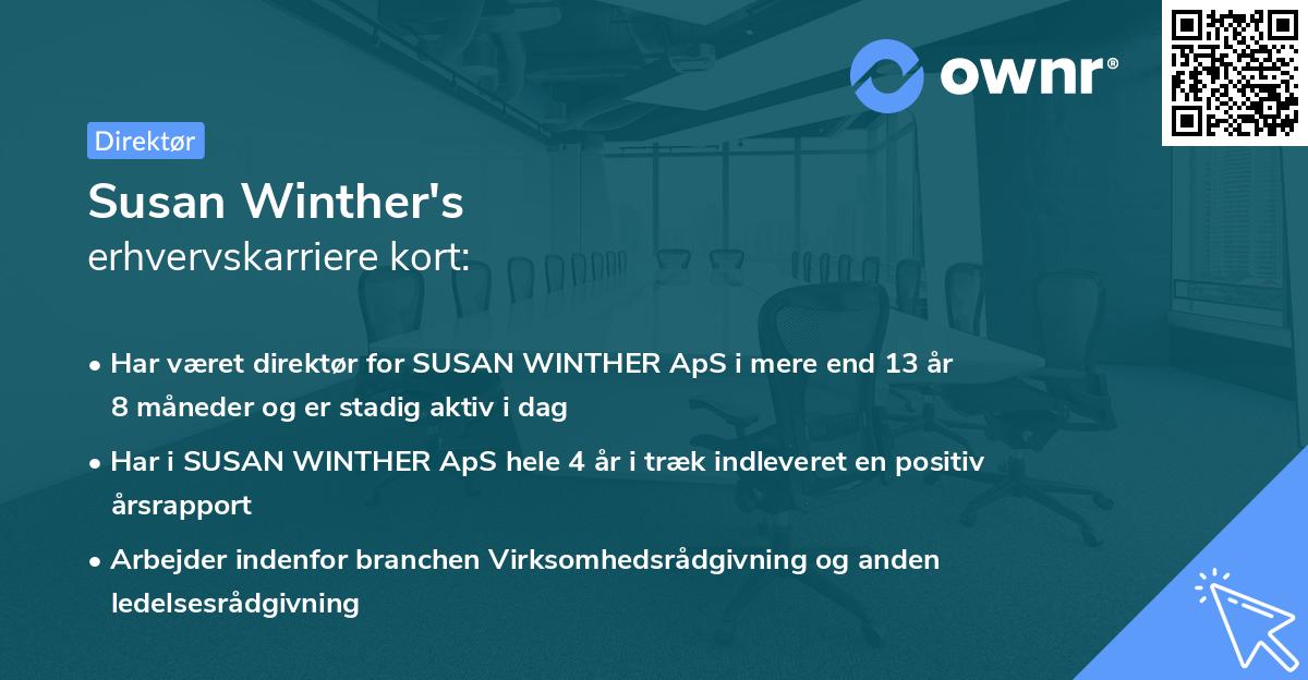 Susan Winther's erhvervskarriere kort