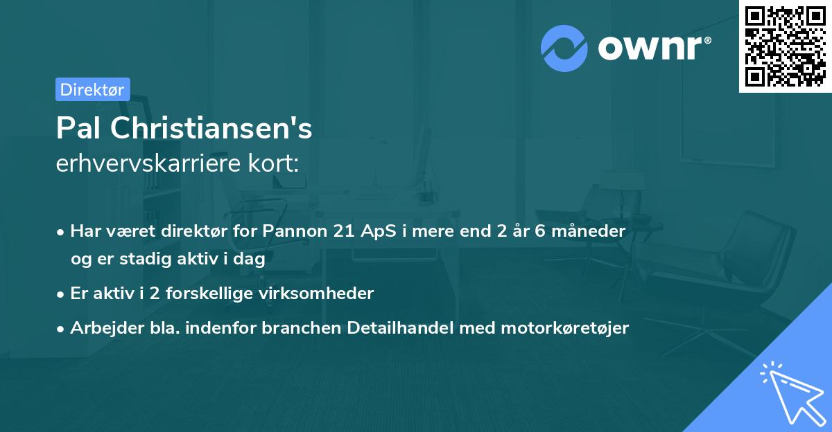 Pal Christiansen's erhvervskarriere kort