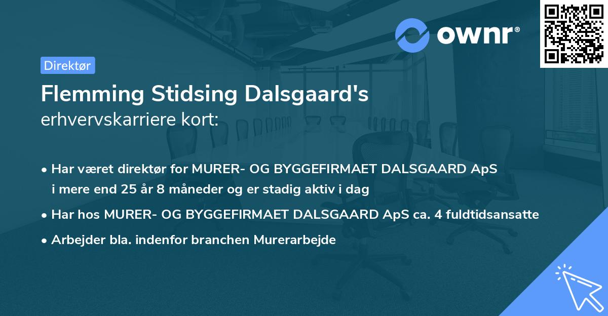 Flemming Stidsing Dalsgaard's erhvervskarriere kort