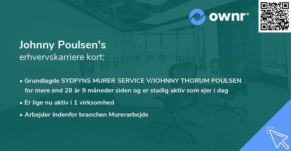 Johnny Poulsen's erhvervskarriere kort