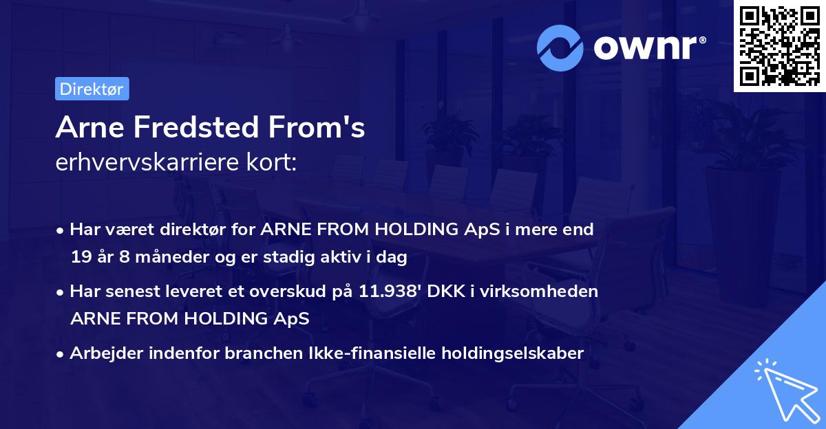 Arne Fredsted From's erhvervskarriere kort