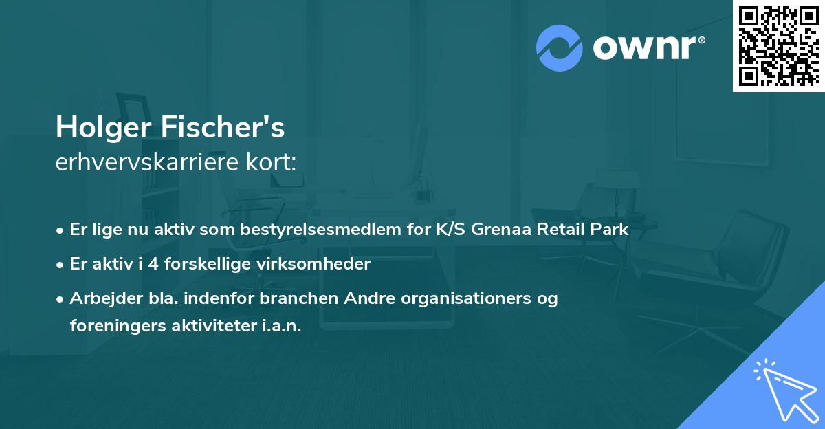 Holger Fischer's erhvervskarriere kort