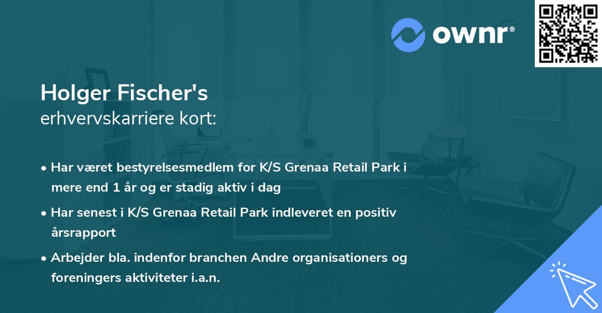 Holger Fischer's erhvervskarriere kort