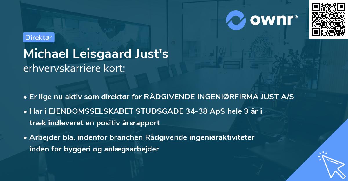 Michael Leisgaard Just's erhvervskarriere kort