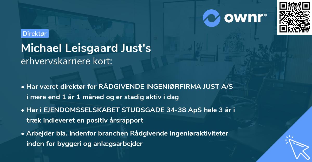 Michael Leisgaard Just's erhvervskarriere kort
