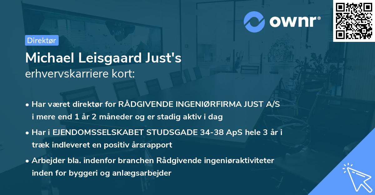 Michael Leisgaard Just's erhvervskarriere kort