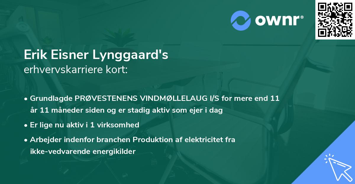 Erik Eisner Lynggaard's erhvervskarriere kort