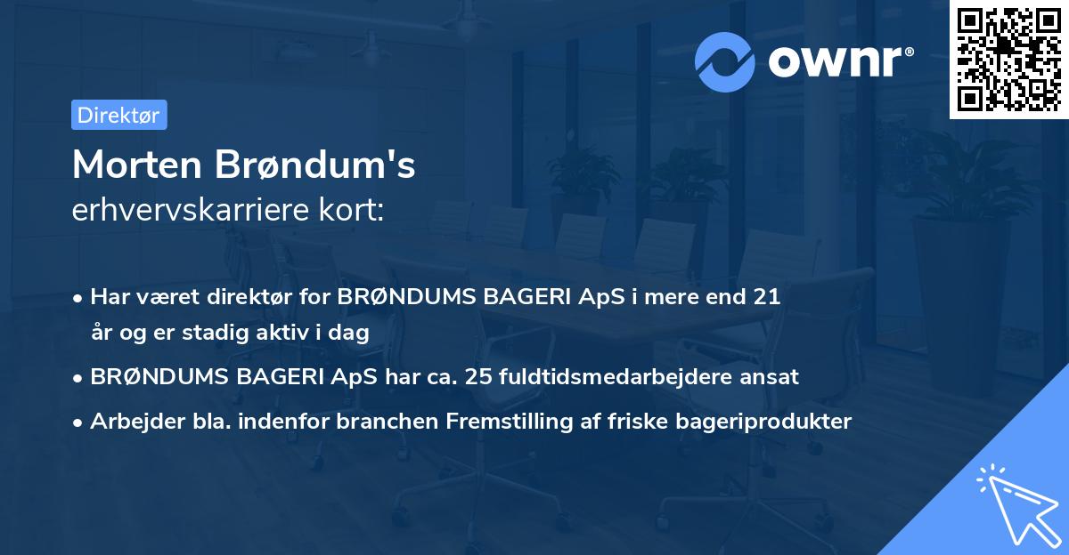 Morten Brøndum's erhvervskarriere kort