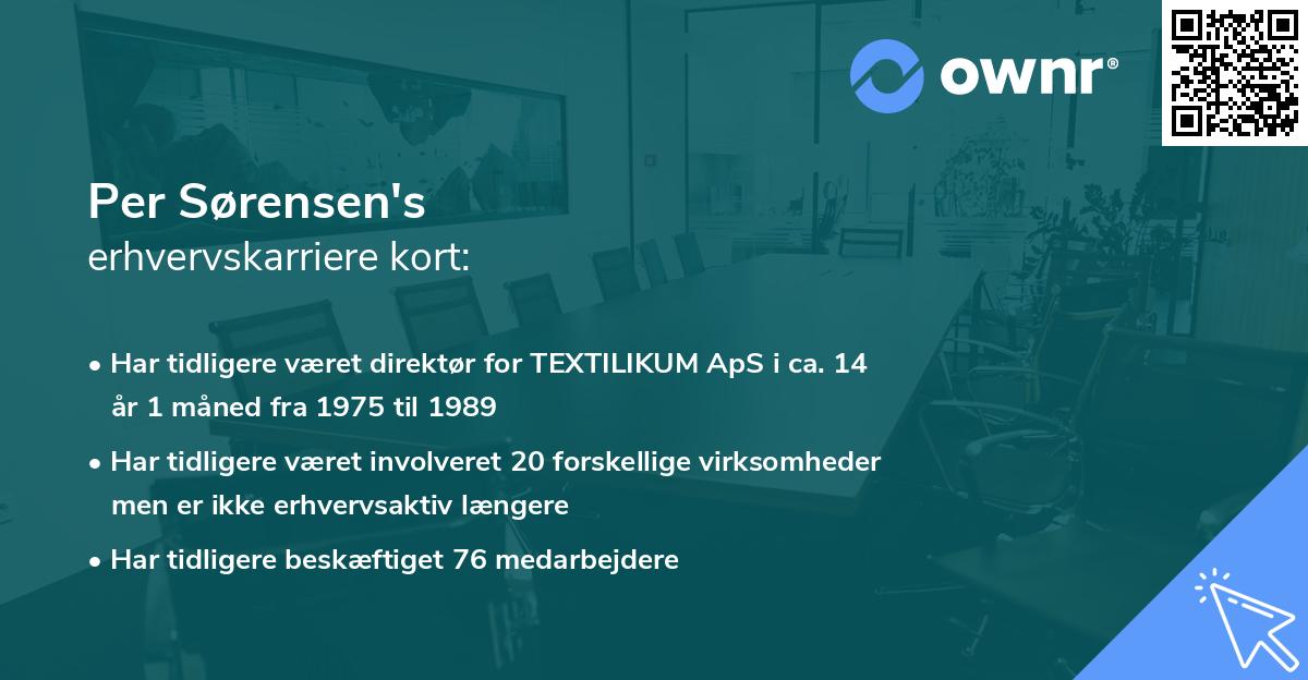 Per Sørensen's erhvervskarriere kort