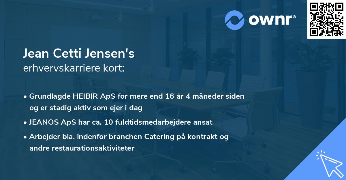Jean Cetti Jensen's erhvervskarriere kort