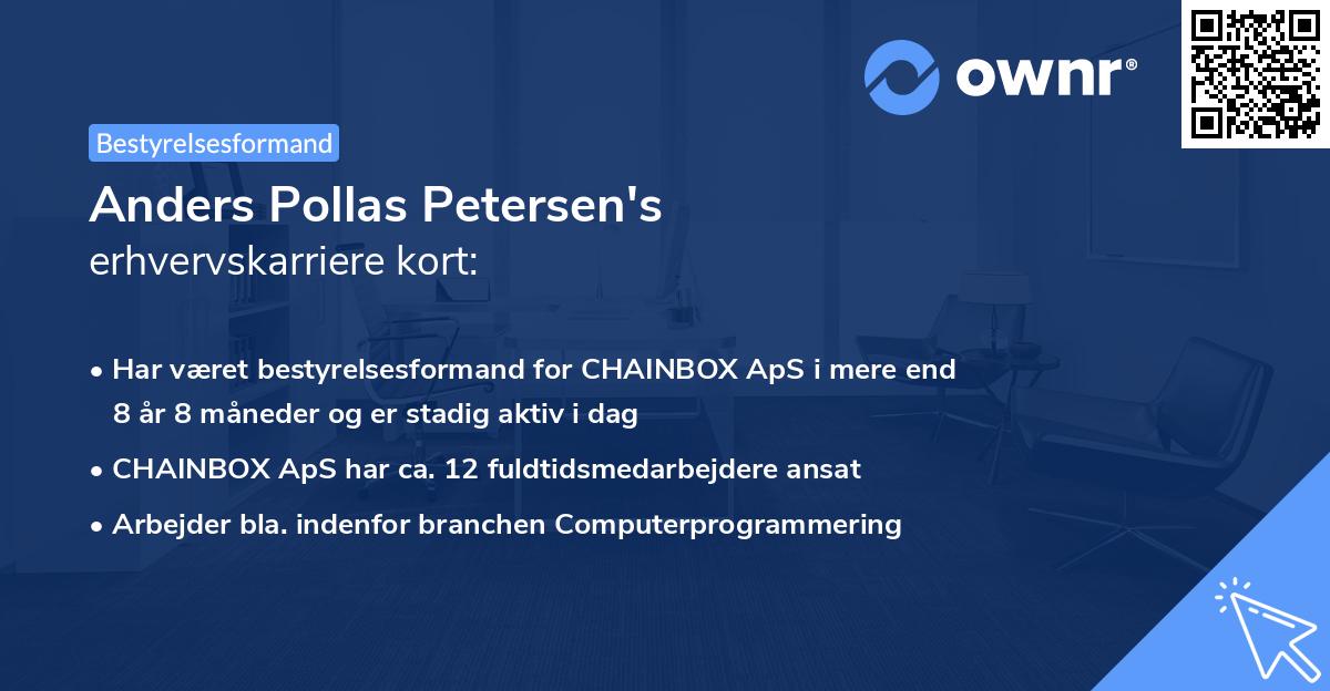 Anders Pollas Petersen's erhvervskarriere kort