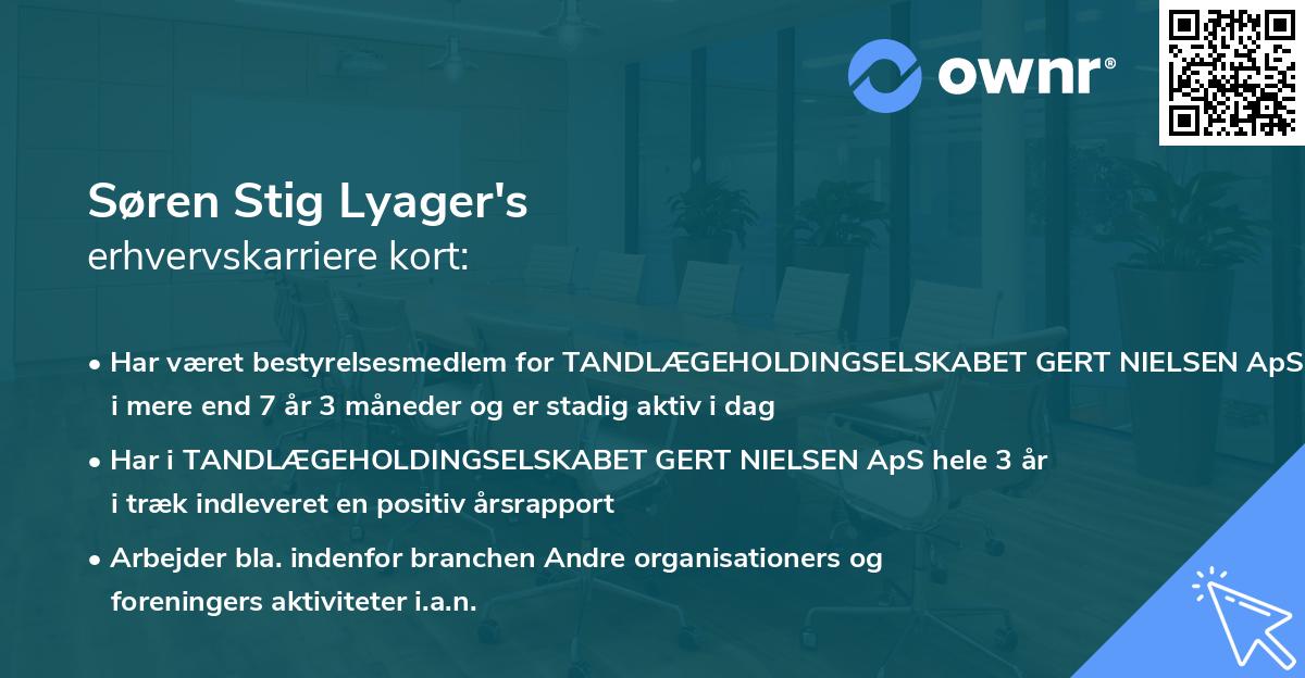 Søren Stig Lyager's erhvervskarriere kort