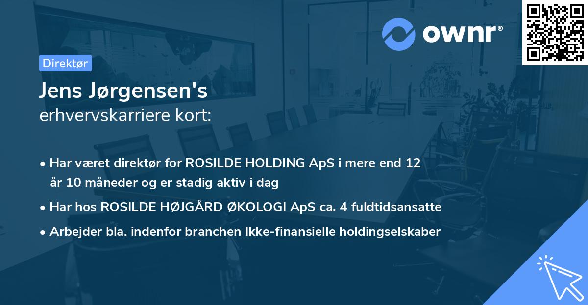 Jens Jørgensen's erhvervskarriere kort