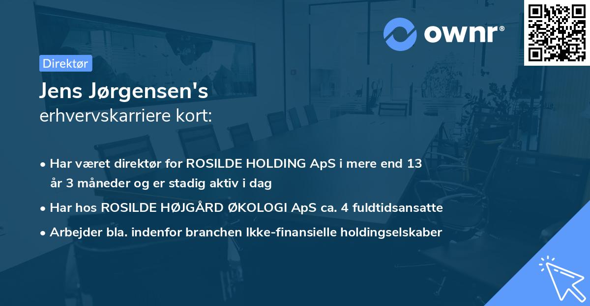 Jens Jørgensen's erhvervskarriere kort