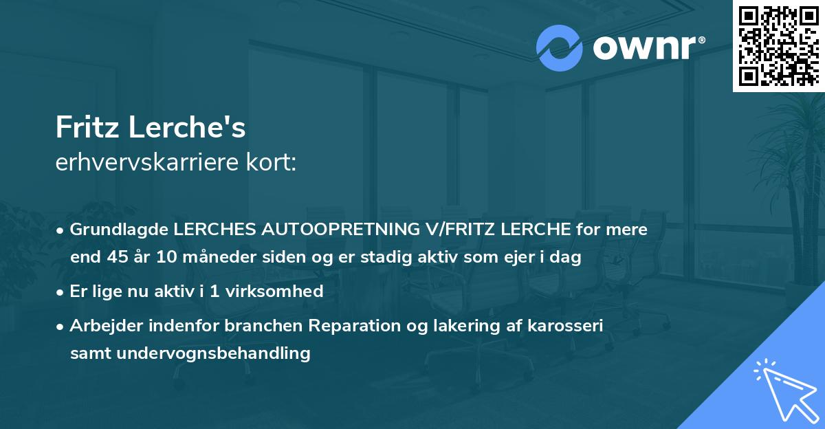 Fritz Lerche's erhvervskarriere kort