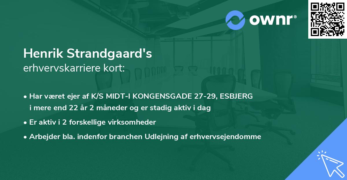 Henrik Strandgaard's erhvervskarriere kort