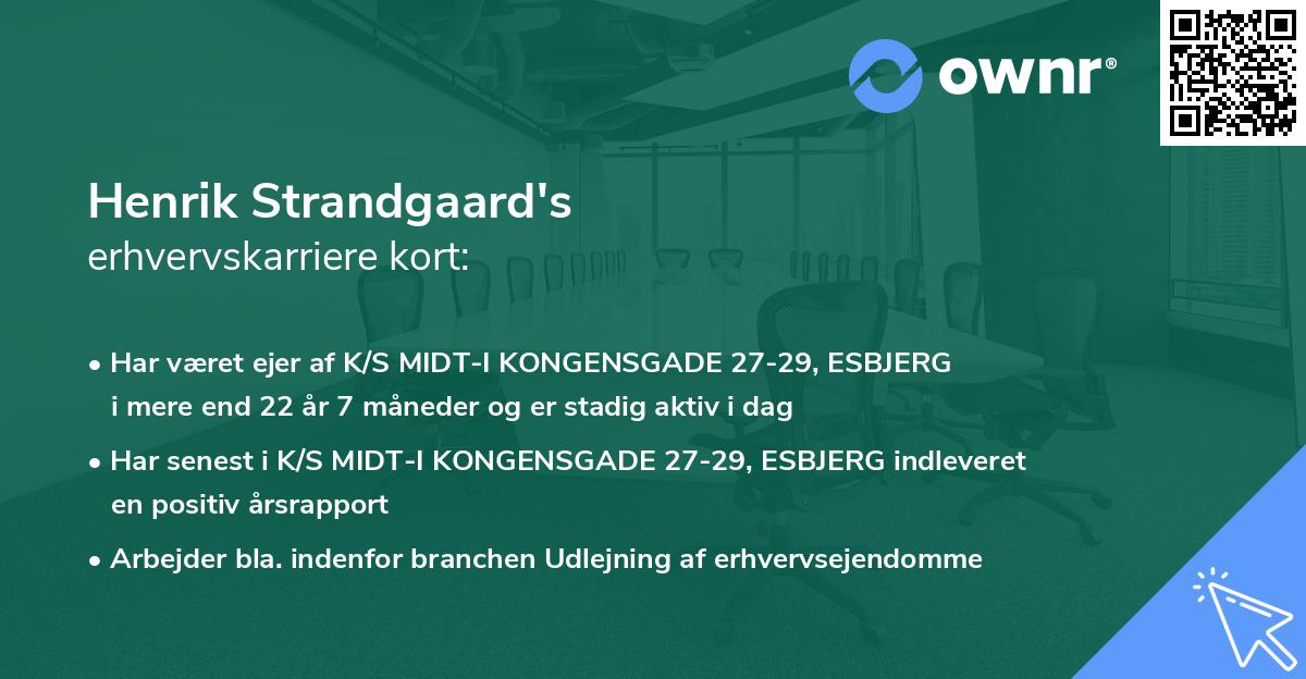 Henrik Strandgaard's erhvervskarriere kort