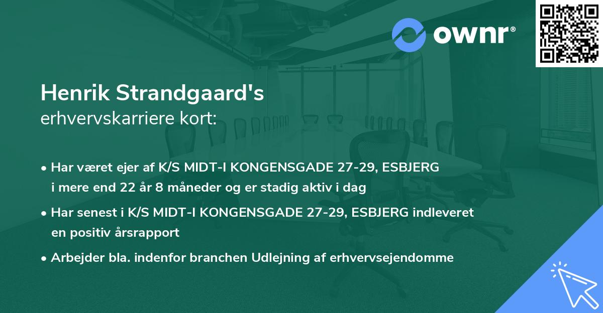 Henrik Strandgaard's erhvervskarriere kort