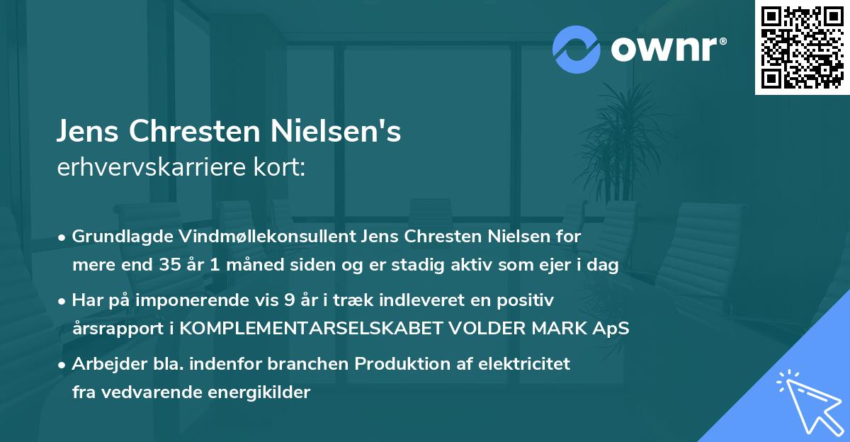 Jens Chresten Nielsen's erhvervskarriere kort