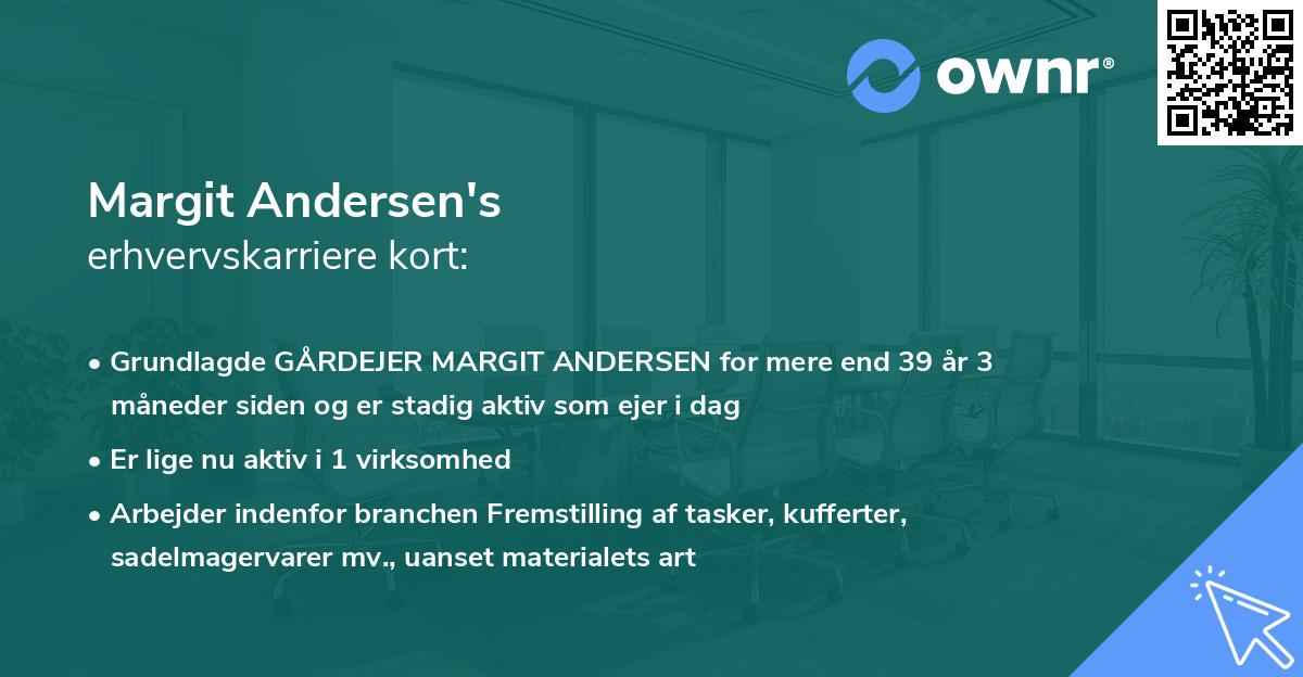 Margit Andersen's erhvervskarriere kort