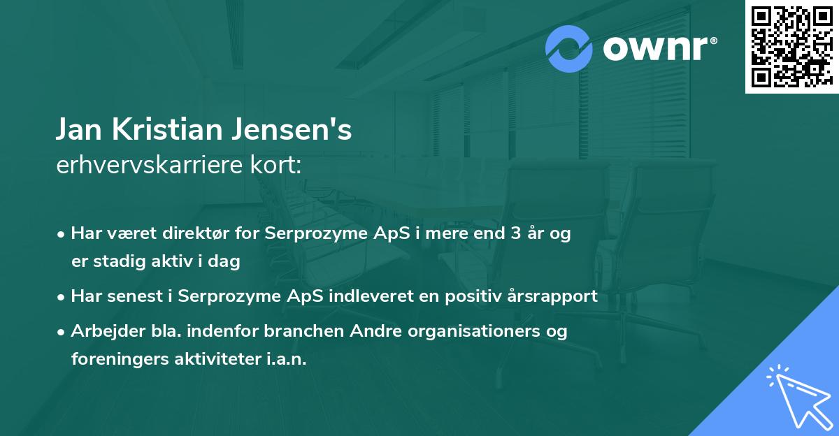 Jan Kristian Jensen's erhvervskarriere kort